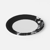 Gray Floral Pattern op Black Papieren Bordje (Gekanteld)