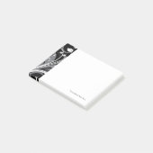 Gray Floral Pattern op Black Post-it® Notes (Schuin)