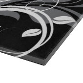 Gray Floral Pattern op Black Snijplank (Hoek)