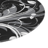 Gray Floral Pattern op Black Snijplank (Hoek)