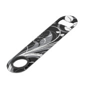 Gray Floral Pattern op Black Speed Flessenopener (Achterkant Gekanteld)