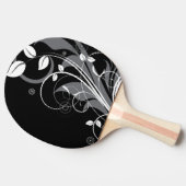 Gray Floral Pattern op Black Tafeltennisbatje (Zijkant)