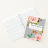 Gray Floral Personalized Composition Journal Notitieboek (Binnen)