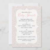 Gray Floral Pink & Sage Rustin Country Baby shower Kaart (Voorkant)