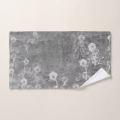 Gray Floral Print Bathroom-handdoeken Bad Handdoek (Handdoek)