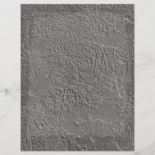Gray Floral Scrapbook paper in reliëf