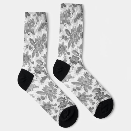 Gray Floral Sokken (Rechts)