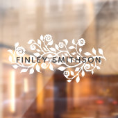 Gray Floral Swirls Sjabloon Elegant Classy Stylish Raamsticker (Vel 2)