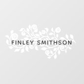 Gray Floral Swirls Sjabloon Elegant Classy Stylish Raamsticker (Vel)