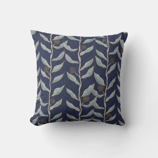 Gray floral vines kussen (Voorkant)