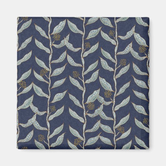 Gray floral vines magneet (Voorkant)