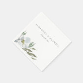 Gray Floral Waterverf Sjabloon Napkins Servet (Hoek)