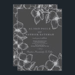 Gray Floral Wedding Invitations Kaart<br><div class="desc">Gray Floral Wedding Invitations. Gray schetste bloemen op de achtergrond van koolgrijs. Er zijn aanvullende coördinerende trouwbenodigdheden beschikbaar bij MetroEvents op Zazzle.
Ontworpen door: Metro-Events.com</div>
