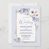 Gray Floral Wedding Kaart (Voorkant)