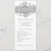  GRAY FLORAL WEDDING PROGRAMMA PROGRAMMAKAART (Voorkant)