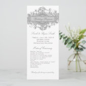 GRAY FLORAL WEDDING PROGRAMMA PROGRAMMAKAART (Staand voorkant)