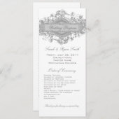  GRAY FLORAL WEDDING PROGRAMMA PROGRAMMAKAART (Voorkant / Achterkant)