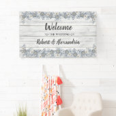 Gray Floral | Welkom bruiloft Spandoek (Insitu)