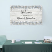 Gray Floral | Welkom bruiloft Spandoek (Beurs)