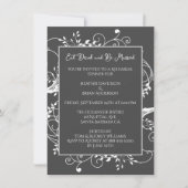 Gray Flourish repesal Dinner Invitation Kaart (Voorkant)