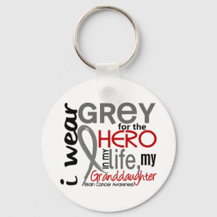 Gray for My Hero 2 Granddochter Brain Cancer Sleutelhanger