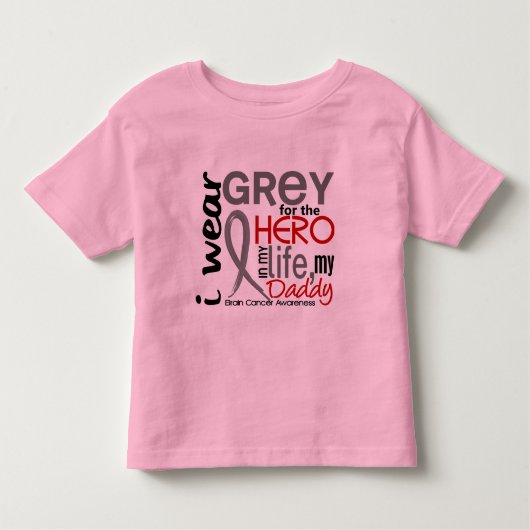 Gray for My Hero 2 Papa Brain Cancer Kinder Shirts (Voorkant)