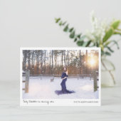 Gray Foto Zwangerschap Aankondiging Kaart (Staand voorkant)