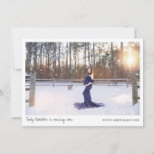 Gray Foto Zwangerschap Aankondiging Kaart (Voorkant)