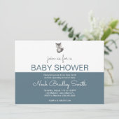 Gray Fox - Baby shower 7x5 (horizontaal) Uitnodigi Kaart (Staand voorkant)