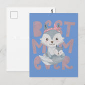 Gray Fox Mam en Cub - Beste Mam ooit Briefkaart (Voorkant / Achterkant)