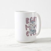 Gray Fox Mam en Cub - Beste Mam ooit Koffiemok (Voorkant rechts)