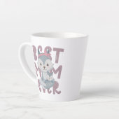 Gray Fox Mam en Cub - Beste Mam ooit Latte Mok (Linkerhoek)