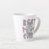 Gray Fox Mam en Cub - Beste Mam ooit Latte Mok (Rechterhoek)