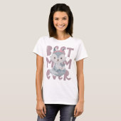 Gray Fox Mam en Cub - Beste Mam ooit T-shirt (Voorkant volledig)