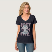 Gray Fox Mam en Cub - Beste Mam ooit T-Shirt (Voorkant volledig)