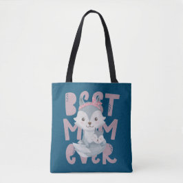 Gray Fox Mam en Cub - Beste Mam ooit Tote Bag