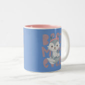 Gray Fox Mam en Cub - Beste Mam ooit Tweekleurige Koffiemok (Voorkant rechts)