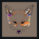 Gray Fox Pop Art Poster afdrukken<br><div class="desc">bevat een afbeelding van het kunstschilderij "Gray Fox Pop Art" van de pop door de Schotse kunstenaar MWright.</div>