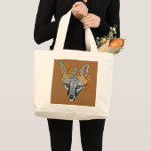 Gray Fox Tekening Grote Tote Bag (Voorkant (product))