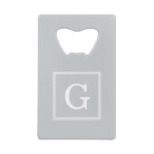 Gray Framed Monogram Creditkaart Flessenopener (Achterkant)