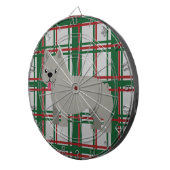 Gray French Bulldog, Christmas Plaid Dartbord (Voorkant Rechts)