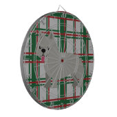 Gray French Bulldog, Christmas Plaid Dartbord (Voorkant Links)