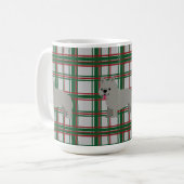 Gray French Bulldog, Christmas Plaid Koffiemok (Voorkant links)
