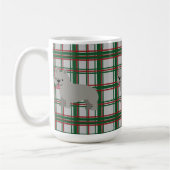 Gray French Bulldog, Christmas Plaid Koffiemok (Links)