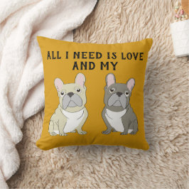 Gray French Bulldog Kussen