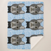 Gray French Bulldog, watercolor blue Sherpa Deken (Voorkant)