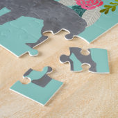 Gray French Bulldogs Florals Legpuzzel (Zijkant)