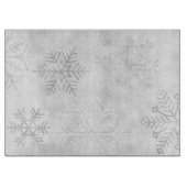 Gray Frosty Snowflake Art Glass Cutting Board Snijplank (Voorkant)
