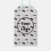 Gray funeral business pattern cadeaulabel (Voorkant)