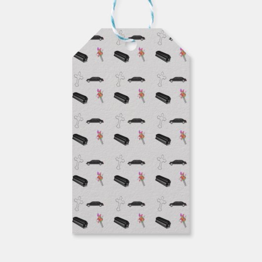 Gray funeral business pattern cadeaulabel (Achterkant)